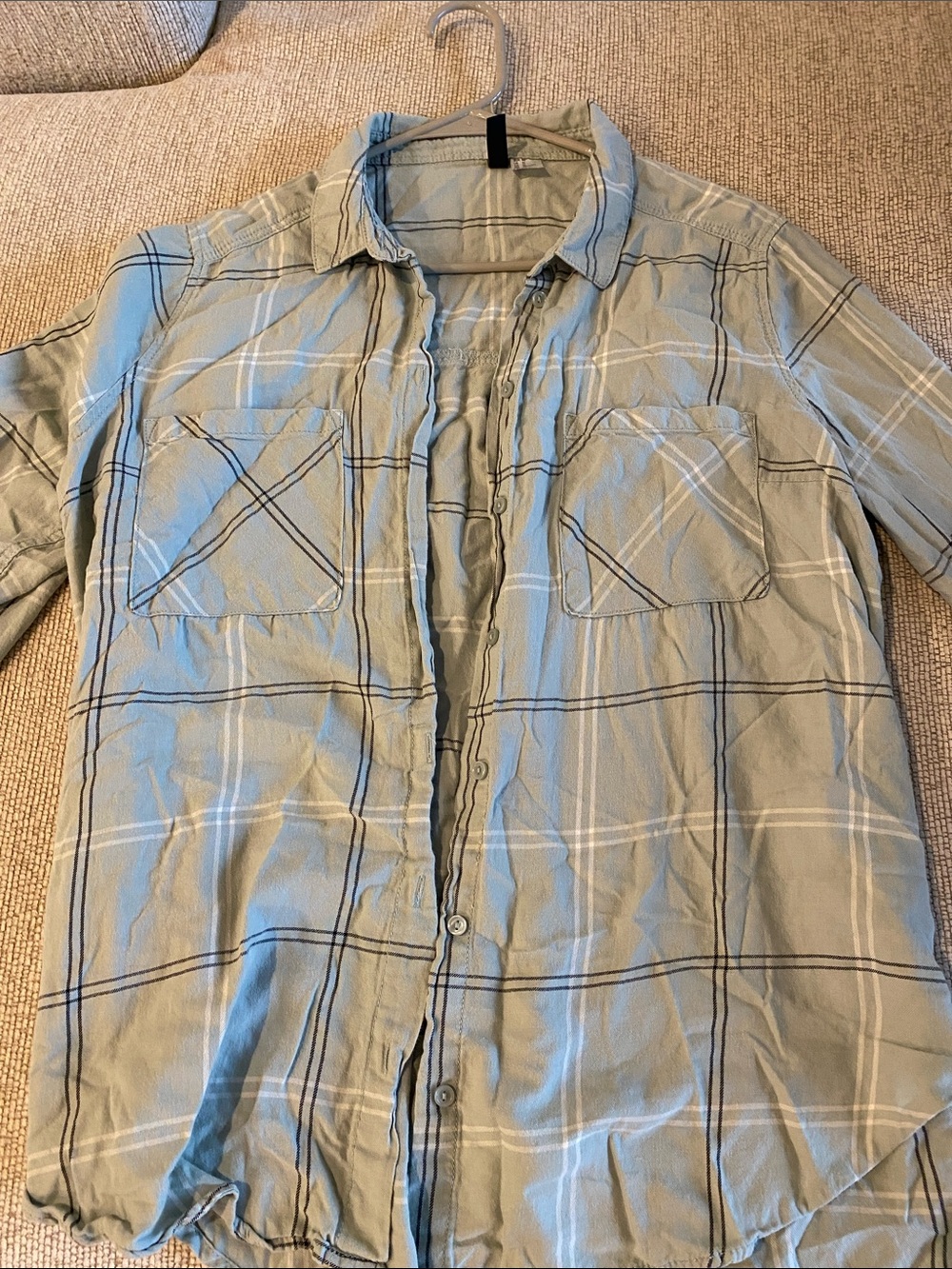 Divided Light Green Plaid Button-Down Shirt